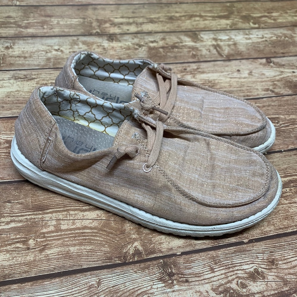 Hey Dude Women's Wendy Sparkling Rose Gold  Size 8 EU 39 Lightweight Shoes